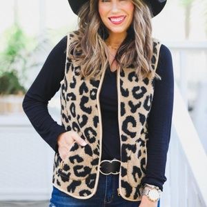 Lincoln Leopard Shearling Vest - NEW